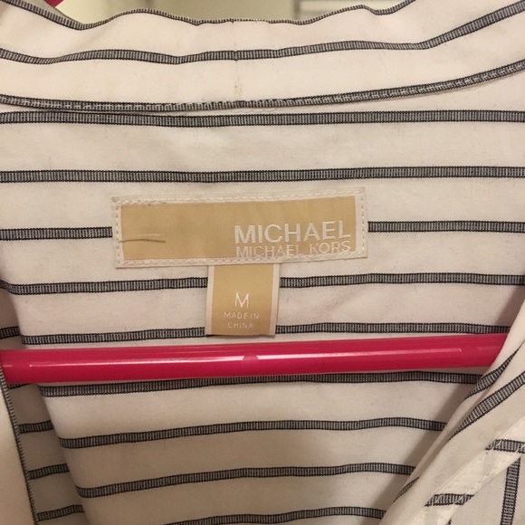 Michael Kors Striped Tie Neck Blouse - Picture 4 of 4